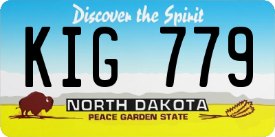 ND license plate KIG779