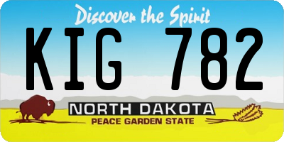 ND license plate KIG782
