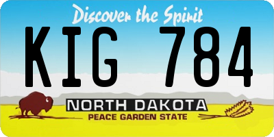 ND license plate KIG784