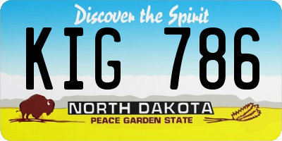 ND license plate KIG786