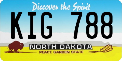 ND license plate KIG788