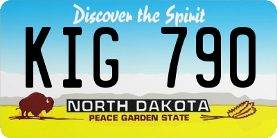 ND license plate KIG790