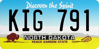 ND license plate KIG791