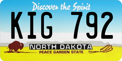 ND license plate KIG792
