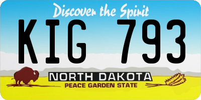 ND license plate KIG793