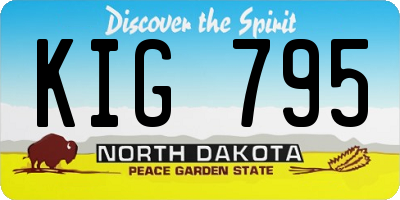 ND license plate KIG795