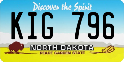 ND license plate KIG796