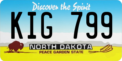 ND license plate KIG799