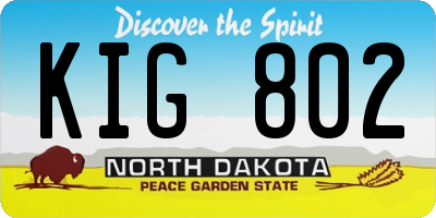 ND license plate KIG802