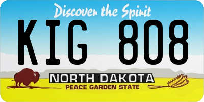 ND license plate KIG808