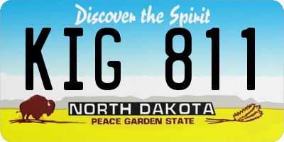 ND license plate KIG811