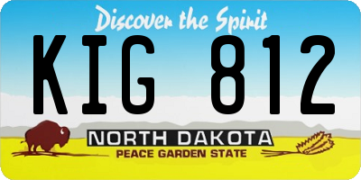 ND license plate KIG812