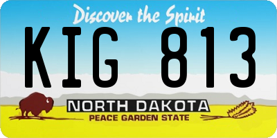 ND license plate KIG813