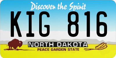 ND license plate KIG816