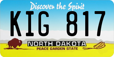 ND license plate KIG817