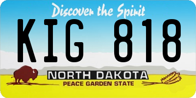 ND license plate KIG818