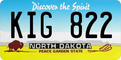 ND license plate KIG822