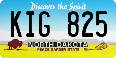 ND license plate KIG825