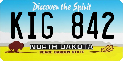 ND license plate KIG842