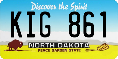 ND license plate KIG861