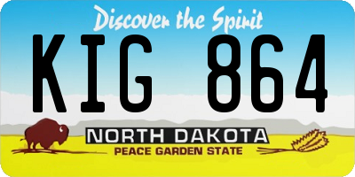 ND license plate KIG864