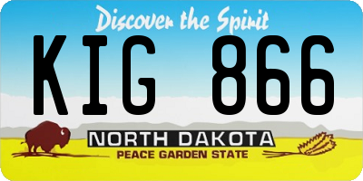 ND license plate KIG866