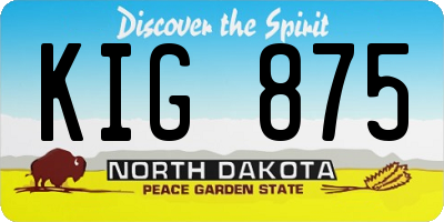 ND license plate KIG875