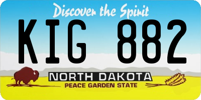 ND license plate KIG882