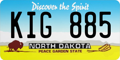 ND license plate KIG885