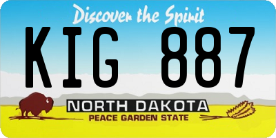 ND license plate KIG887