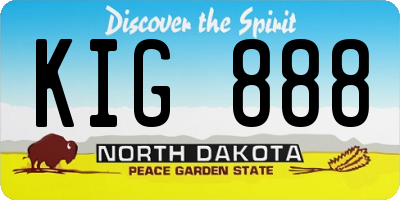 ND license plate KIG888