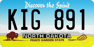 ND license plate KIG891