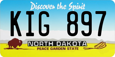 ND license plate KIG897