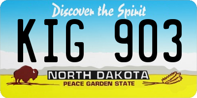 ND license plate KIG903