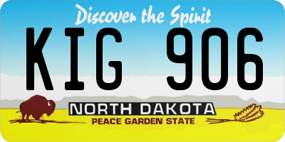 ND license plate KIG906
