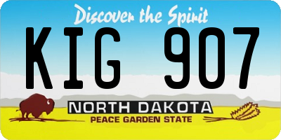 ND license plate KIG907