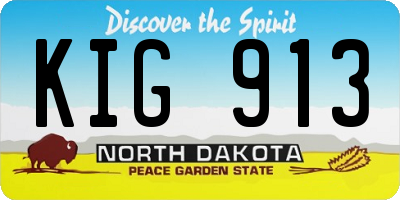 ND license plate KIG913