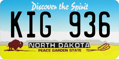ND license plate KIG936