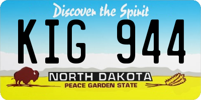 ND license plate KIG944