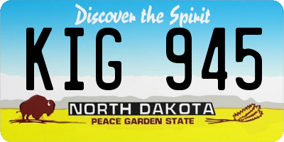 ND license plate KIG945
