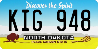 ND license plate KIG948