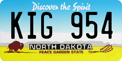 ND license plate KIG954