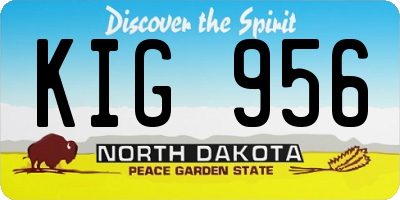 ND license plate KIG956