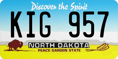 ND license plate KIG957