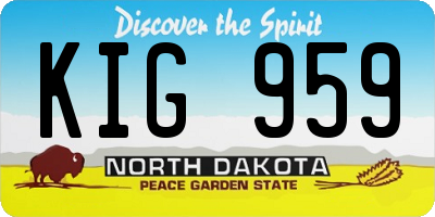 ND license plate KIG959