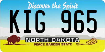 ND license plate KIG965