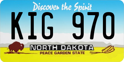 ND license plate KIG970