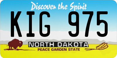 ND license plate KIG975