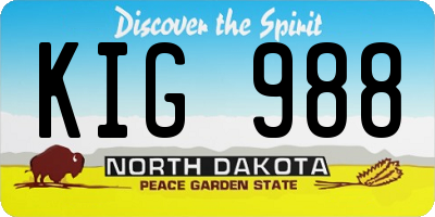 ND license plate KIG988