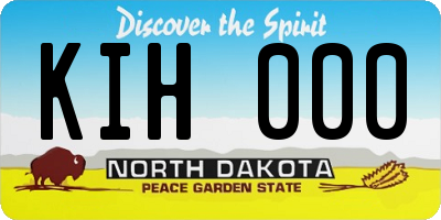 ND license plate KIH000